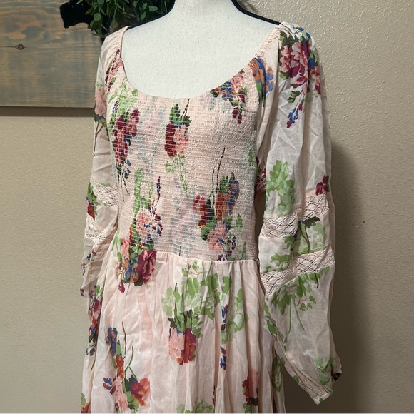 Free People Morning Glory Dress – Floral Boho Handkerchief Hem - Picture 3 of 11